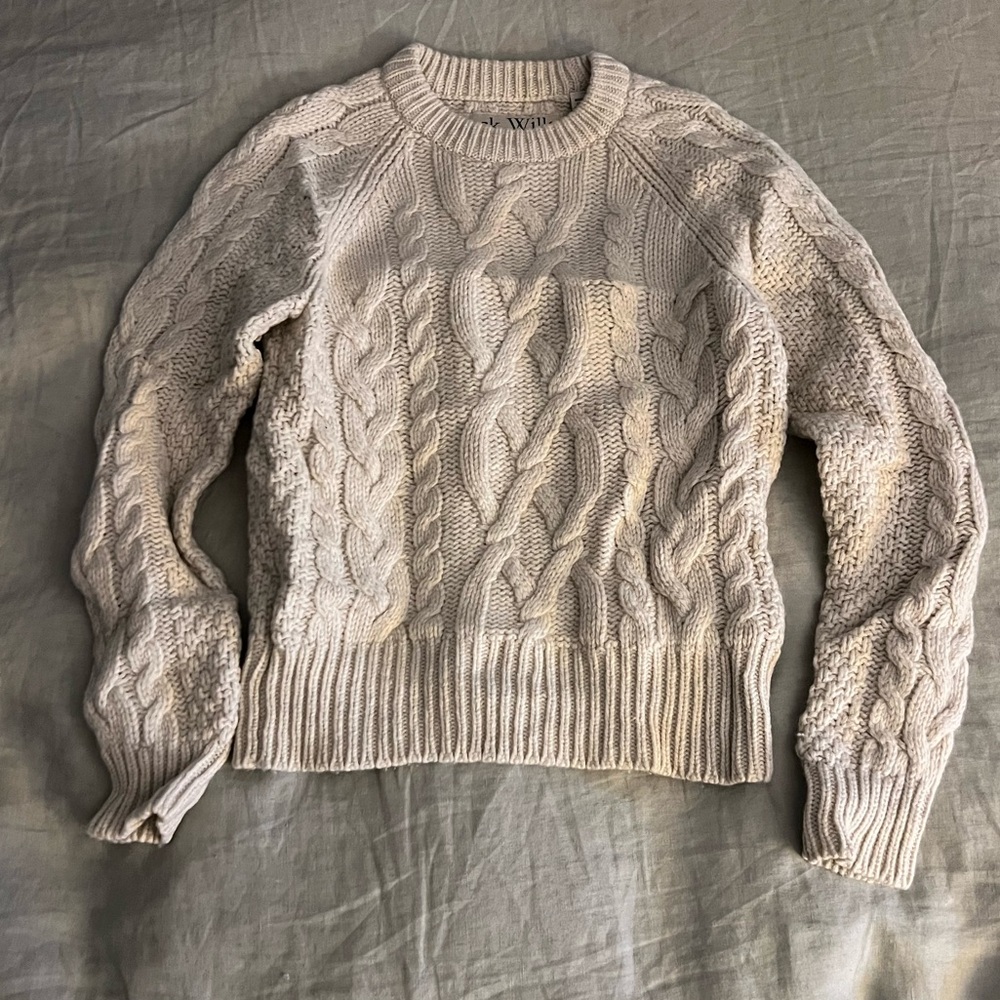 Jack Wills Lambswool Cable Knit Fisherman Sweater